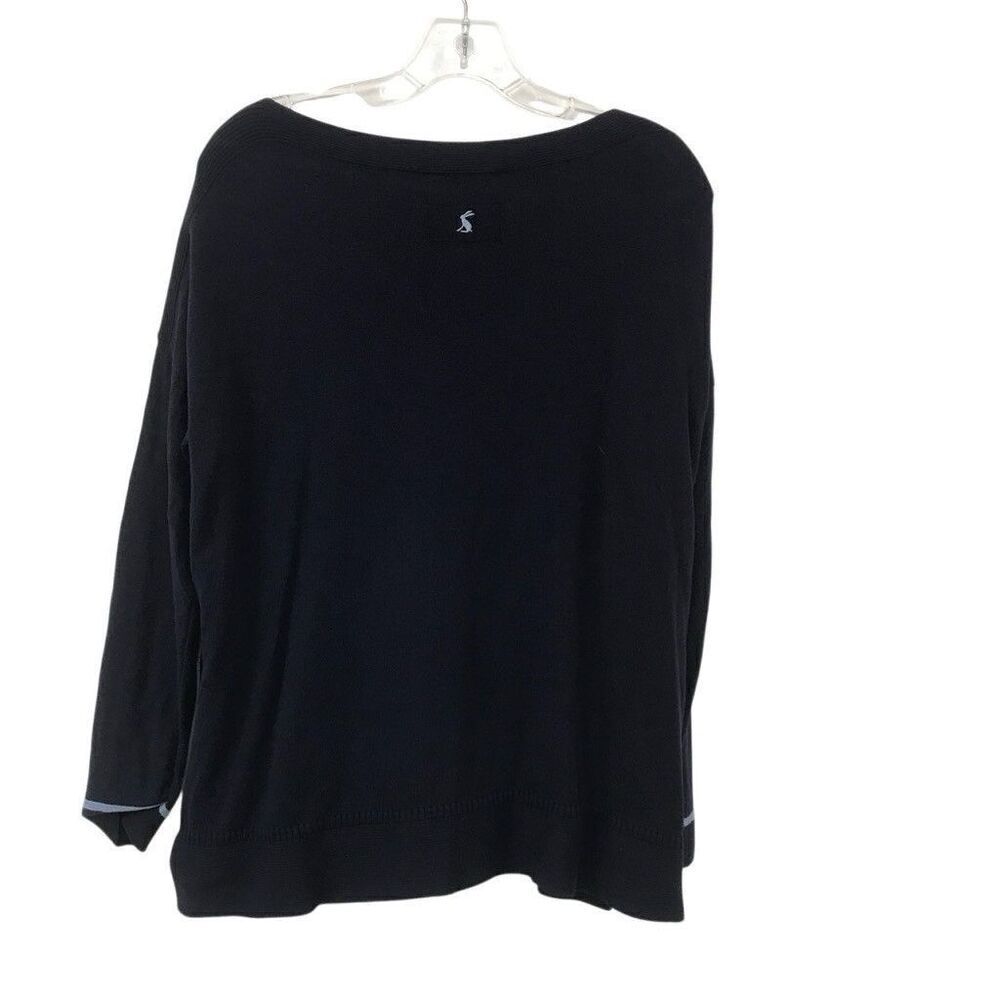JOULES Womens Boat Neck Jumper Sweater UK 14 Navy Blue Embroidered Rabbit - Picture 2 of 5